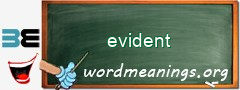 WordMeaning blackboard for evident